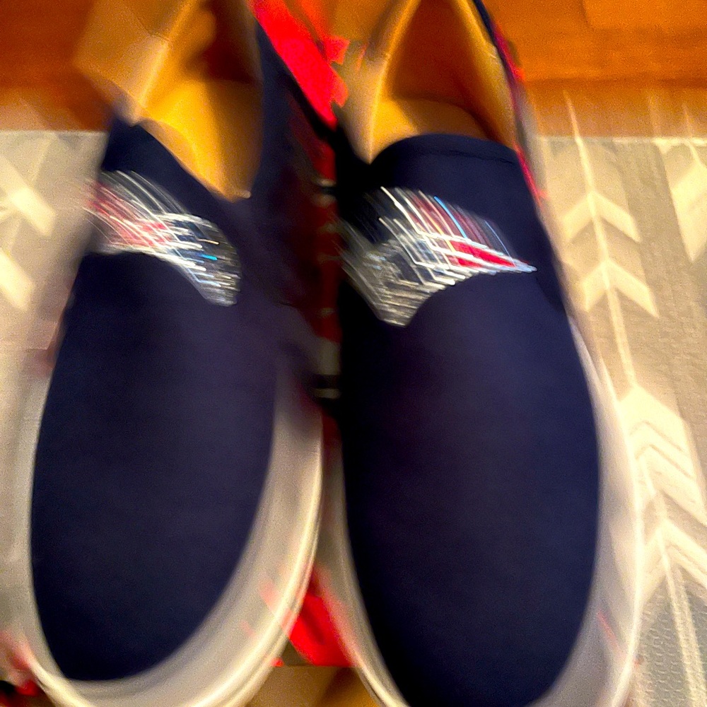 NFL New England Patriots slip on sneakers with logo